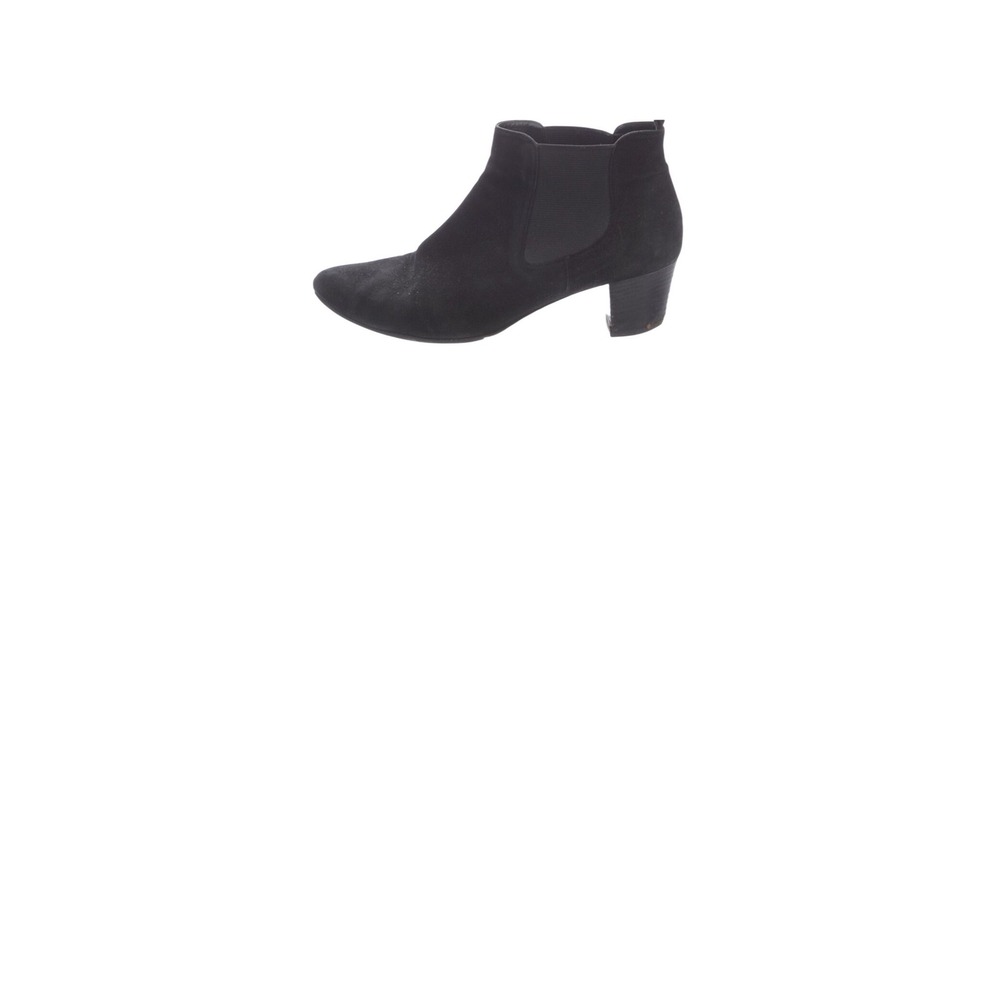 Gucci Suede Chelsea Boots Womens 8.5 Black Good Block Heel Pointed Toe Ankle - Picture 2 of 6
